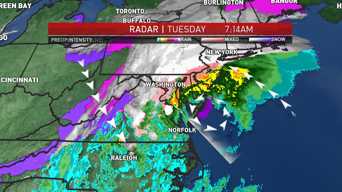 The storm was headed up the coast just after 7 a.m. (NBC4)