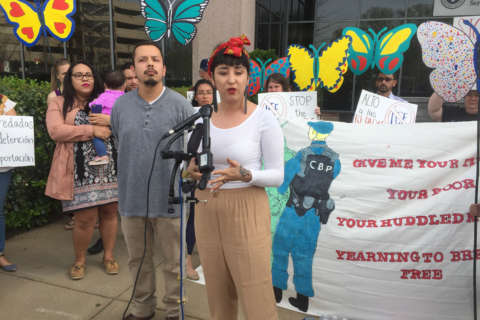 Immigrant groups protest last week’s ICE arrests