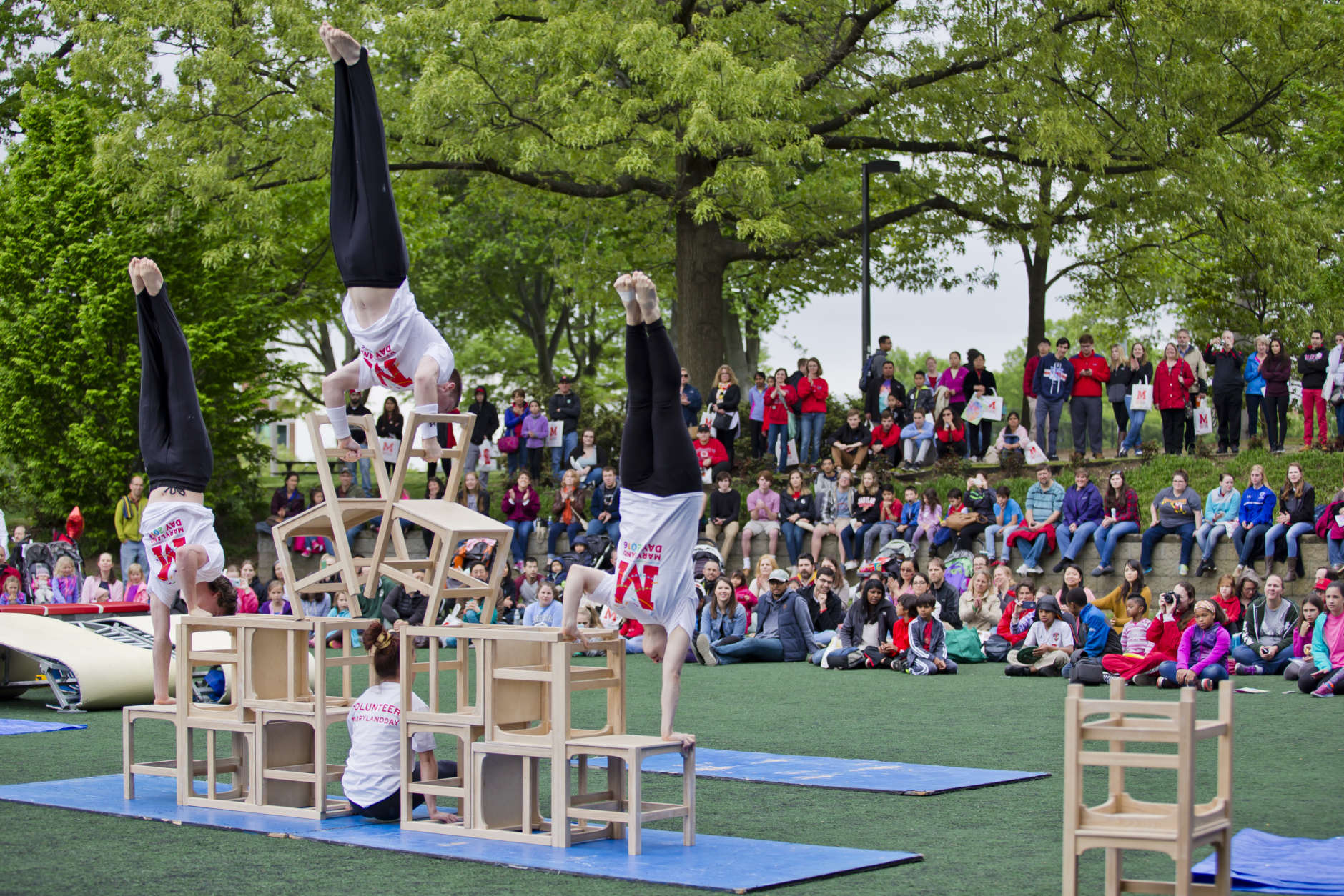 See a high-flying show of gymnastics and acrobatics, compliments of the Gymkana Troupe at Maryland Day on Saturday, April 29, 2017. (Courtesy, John T. Consoli/University of Maryland)