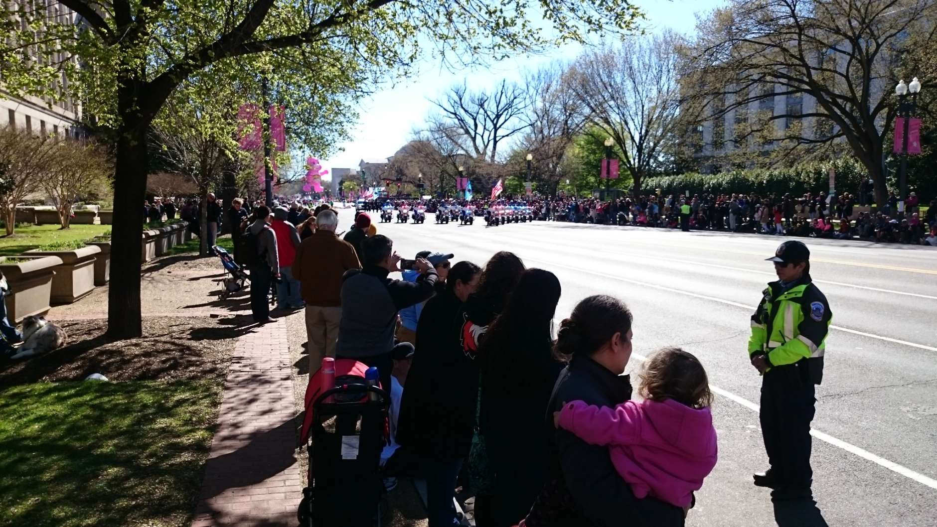 The 2017 National Cherry Blossom Parade kicked off on Saturday in D.C. (WTOP/Dennis Foley)