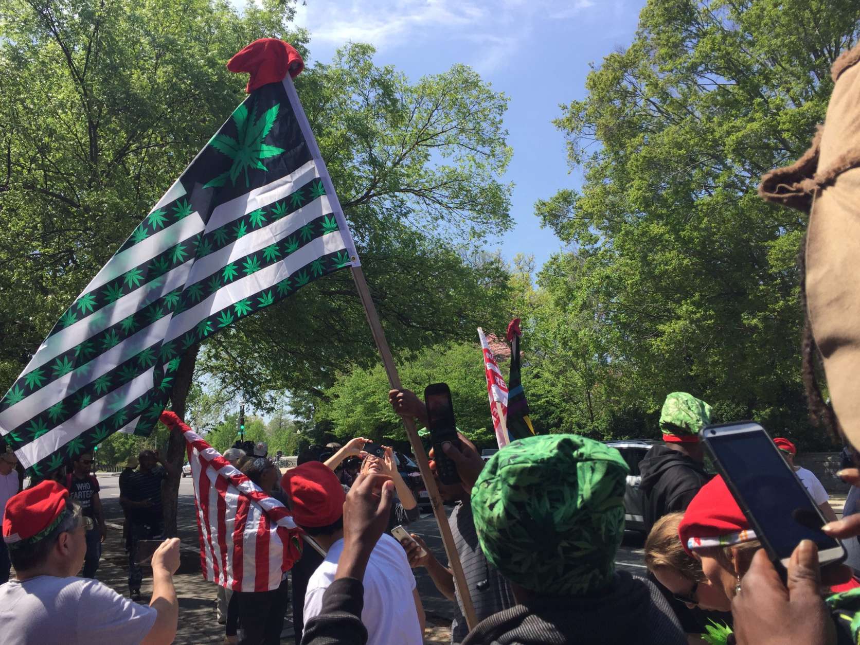 Seven activists were arrested by the Capitol Police after giving away pot in D.C. on April 20, 2017. (WTOP/Kristi King)
