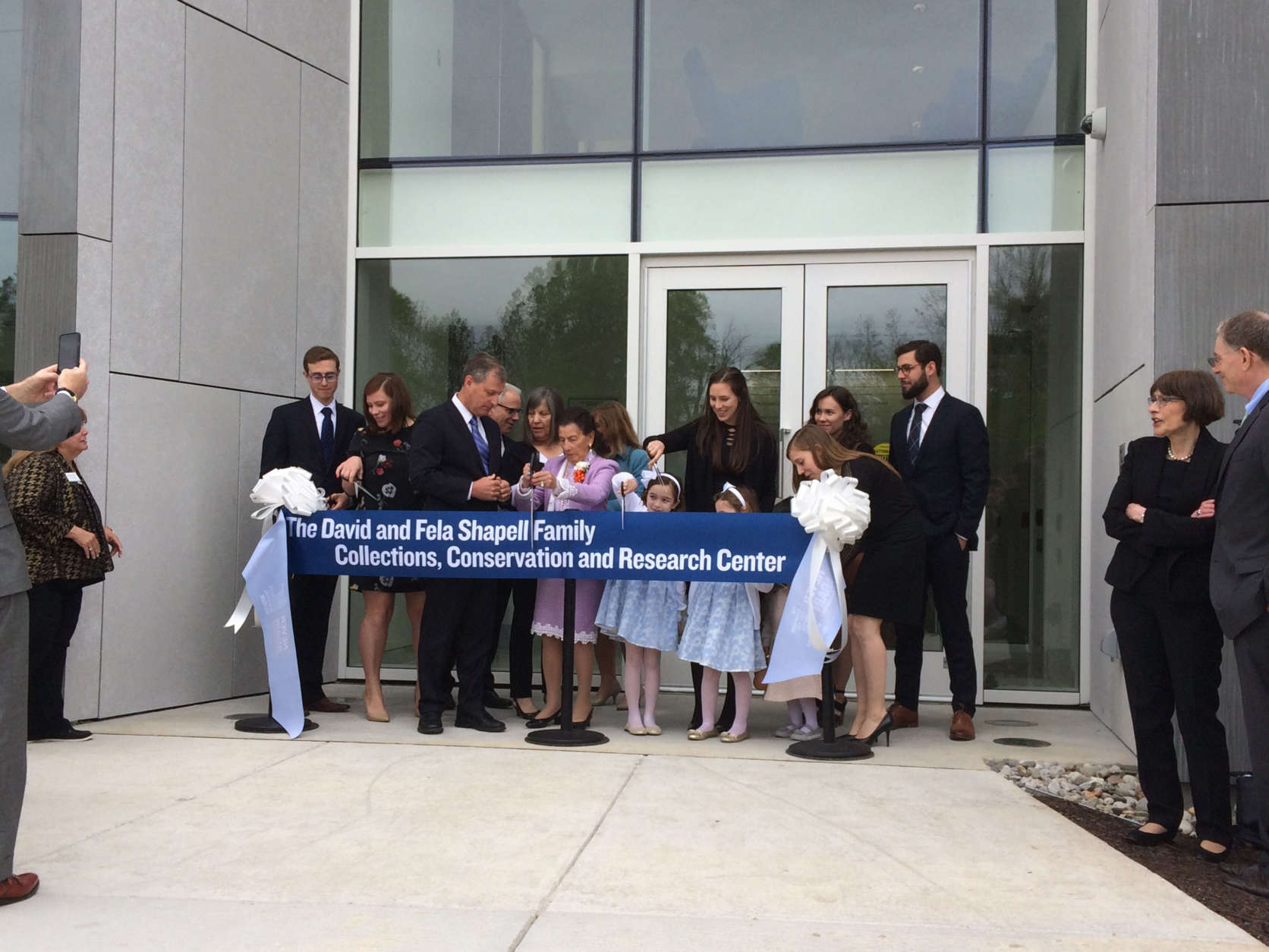 Thursday's ribbon-cutting ceremony marking the opening of a new Holocaust preservation facility in Bowie, Maryland. (WTOP/Dick Uliano)