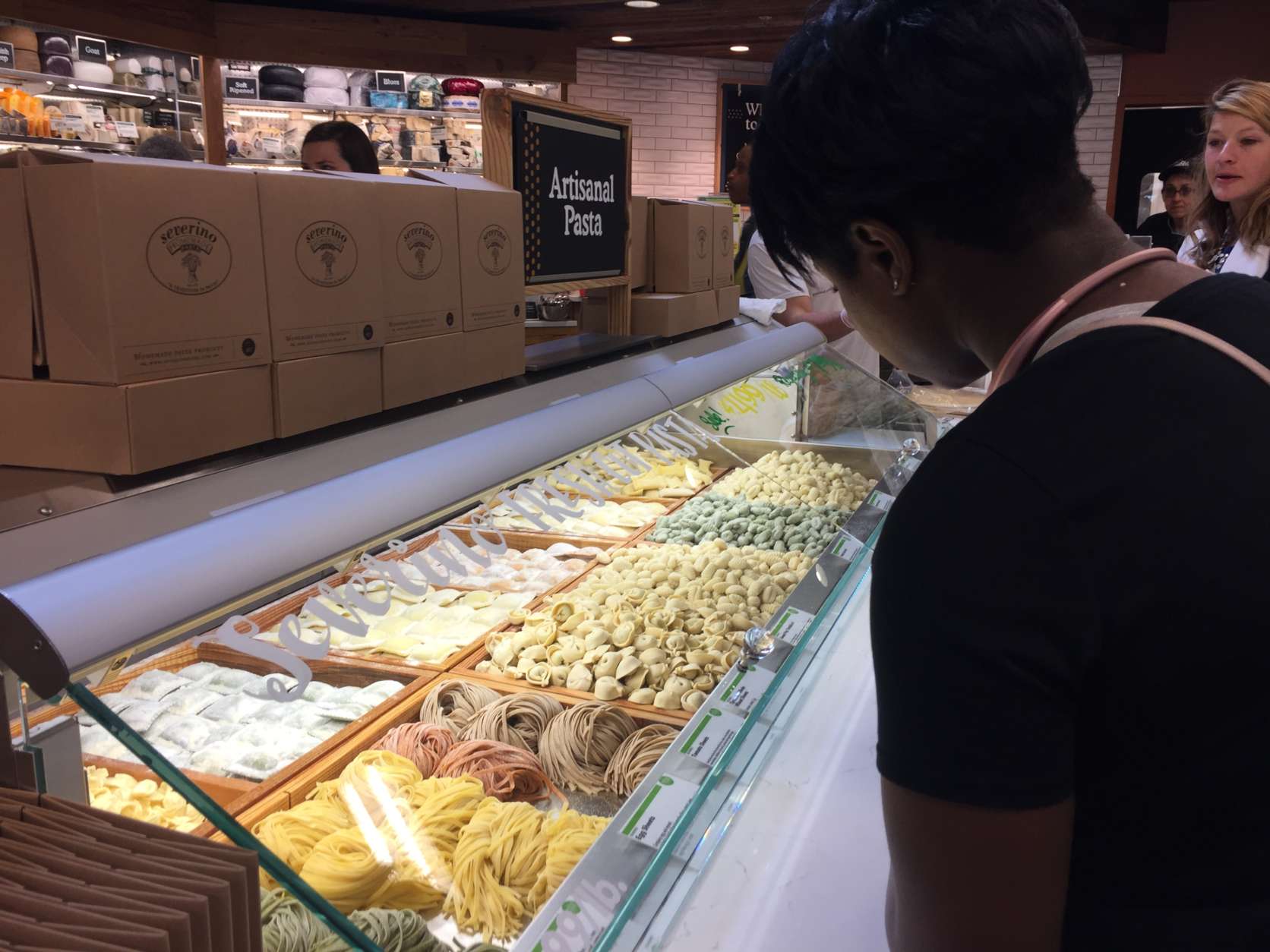 Self-serve fresh pasta is among the choices at Whole Foods Market in Riverdale, Md. (WTOP/Kristi King)
