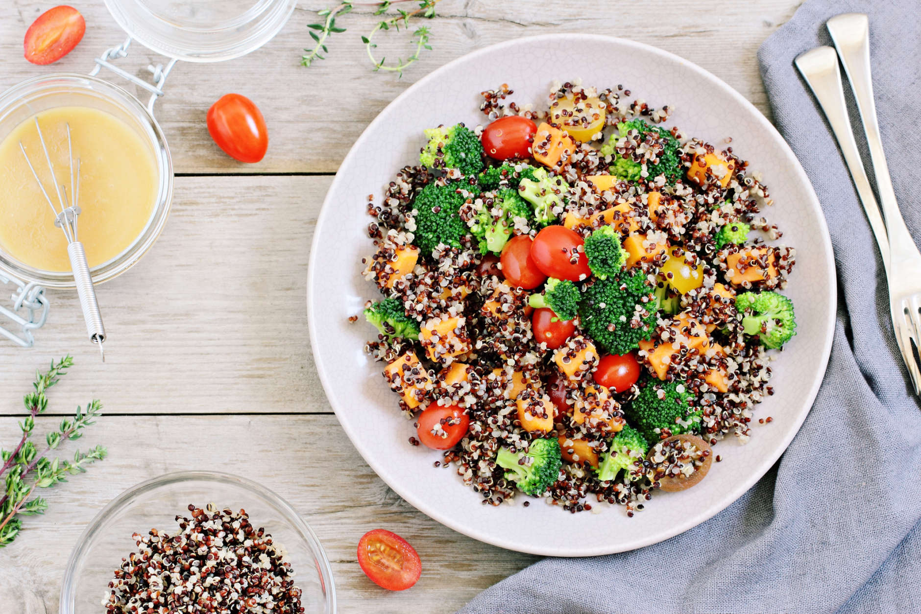 nterestingly enough, though, quinoa is not actually a grain, but rather a closer relative to beets and Swiss chard. Its nutrient base, however, is much closer to a grain; hence it has joined the whole-grain family.  (Thinkstock) 