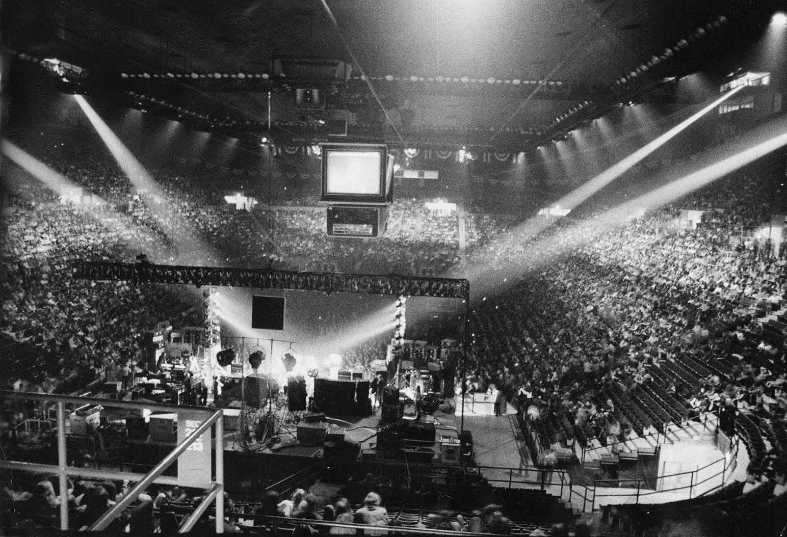This photo shows inside of the Capital Centre the night of a 1974 concert. (Courtesy Martin Luther King Jr. Memorial Library Washingtoniana Collection)