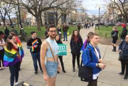 D.C.'s LGBTQ community held a dance party in protest of the Trump's administration latest policies on climate change. (WTOP/Dick Uliano) 