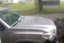 Hail pummeled Mechanicsville, Maryland. (Courtesy Bill Reid)