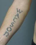 Watson also has his name tattooed on his arm. (Courtesy Howard County Police Department)