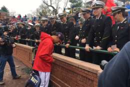 Anthony Rendon signs autographs for fans at the Naval Academy. (WTOP/George Wallace)