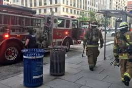 D.C. fire officials leave the scene where they were investigating smoke in a Metro tunnel Thursday morning. (Courtesy D.C. Fire & EMS)