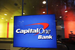 This Friday, May 11, 2012, file photo, shows a Capital One Bank office, in New York. Capital One Financial Corporation reports financial results Tuesday, Jan. 24, 2017. (AP Photo/Mark Lennihan, File)