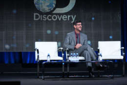 Rich Ross speaks on stage at Discovery Communications 2015 Winter TCA on Thursday, Jan. 8, 2015, in Pasadena, Calif. (Photo by Richard Shotwell/Invision/AP)