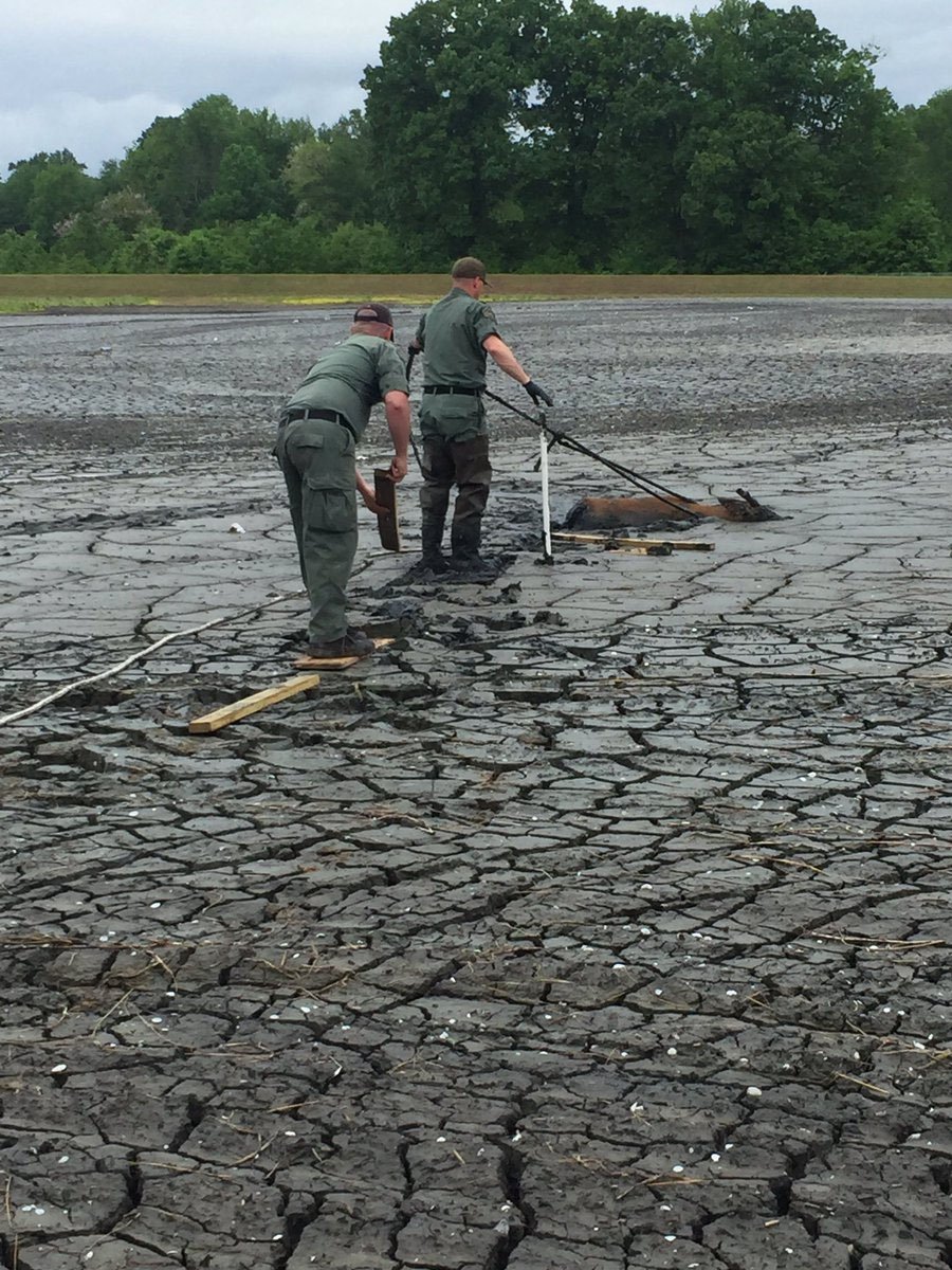 Officers with Maryland Natural Resources Police worked for two hours to free the two trapped deer. (Courtesy Maryland Department of Natural Resources Police)