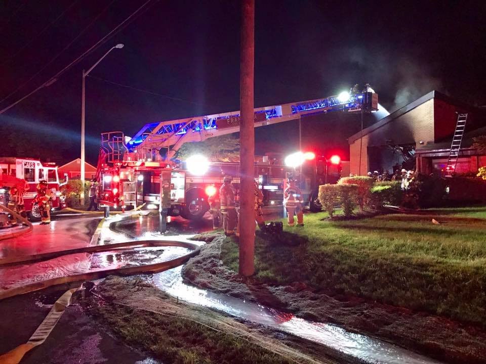 The two-alarm blaze destroyed a backup fire truck and caused a total of $200,000 in damage. (Courtesy Fairfax County Fire and Rescue Department)