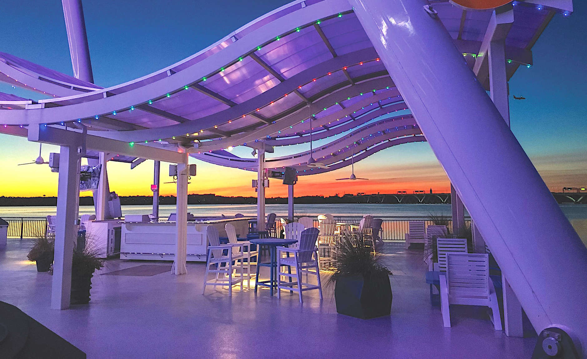 The Flight Deck outdoor lounge will serve wine, champagne, cocktails and light bites. (Courtesy National Harbor Capital Wheel)