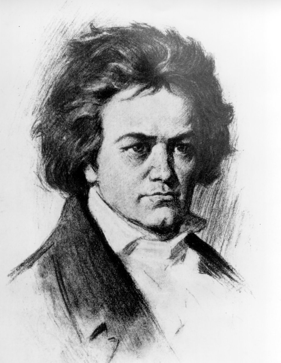 This is an undated sketch of German composer Ludwig van Beethoven.  Beethoven was born in Bonn on Dec. 17, 1770 and died in Vienna on March 26, 1827.  (AP Photo)