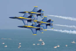 The annual Ocean City Air Show with the U.S. Navy Blue Angels returns June 17 and 18.  (AP/Andrea Perez)