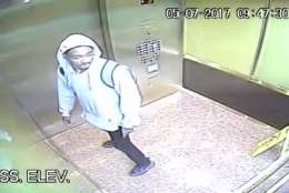 Arlington County police on Monday released new photos of a man they suspect sexually assaulted a woman at her apartment Sunday morning. (Courtesy Arlington County police)