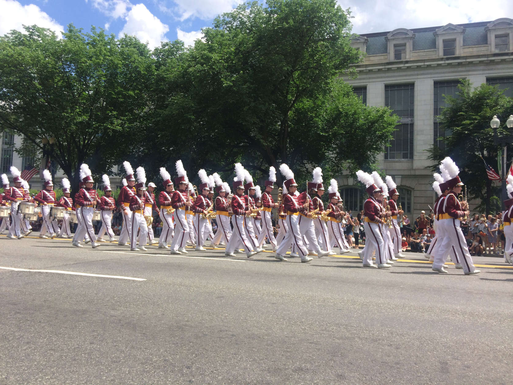 The National Memorial Day Parade heads down Constitution Avenue, in D.C., Monday. (WTOP/Dick Uliano)