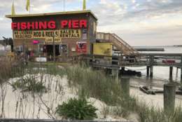 If you don't have a rod and a reel, you can rent them at Ocean City's Fishing Pier. Just drive as far south as you can on Philadelphia Avenue and you'll hit the fisherman's standby. (WTOP/Megan Cloherty)