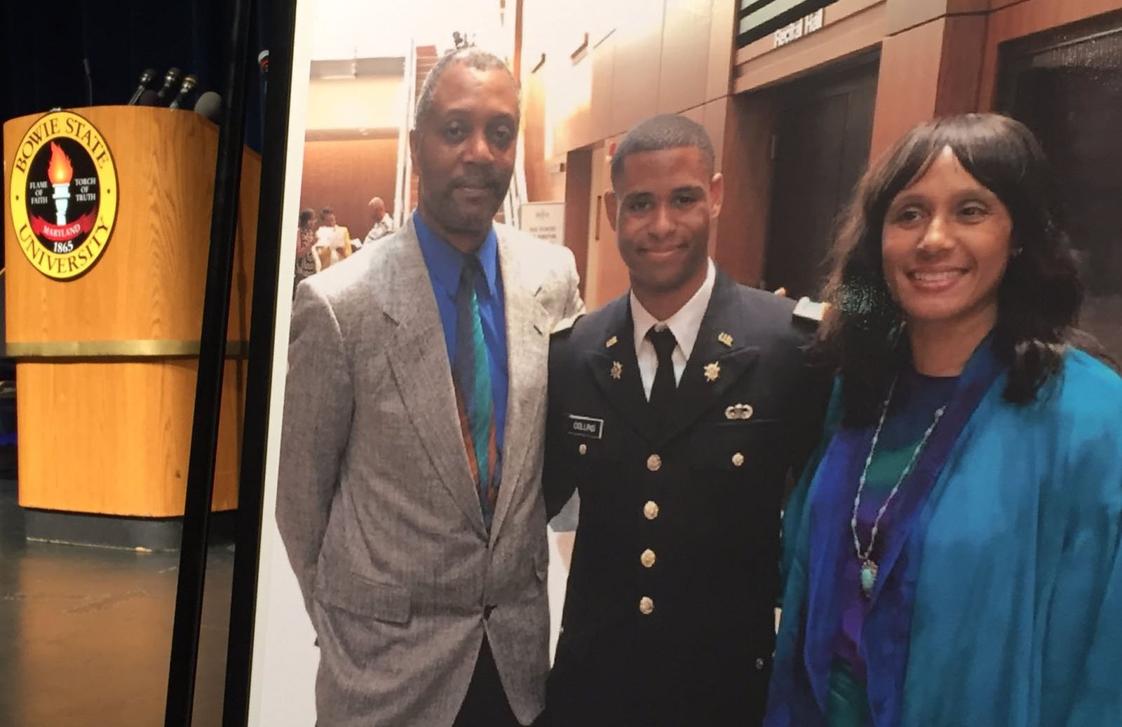 Richard Collins III, 23, was a Bowie State University student who was about to graduate and was just commissioned last week to join the Army as second lieutenant. In the early hours of Saturday, he was stabbed to death on the University of Maryland's College Park campus. (WTOP/Michelle Basch)
