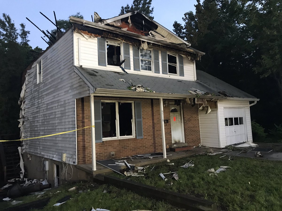 University of Maryland students escaped this burning house on Baltimore Avenue in College Park. (WTOP/Neal Augenstein) 