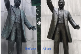 A volunteer group of veterans came out last weekend and gave the statue of the nation's 26th president its first cleaning in several years. (Courtesy National Park Service)