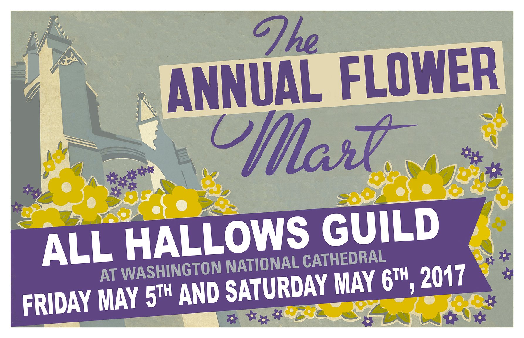 This year’s Flower Mart poster is a re-working of the poster used for the 1949 Flower Mart. (Photo courtesy All Hallows Guild)