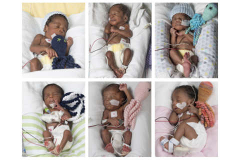Sextuplets thriving after delivery at Va. hospital