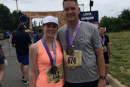 Ryan Rodgers and her dad, Andrew Rodgers after the 2017 Marine Corps Historic Half. It was the pair's 10th running of the event in as many years. (Courtesy Rodgers Family)