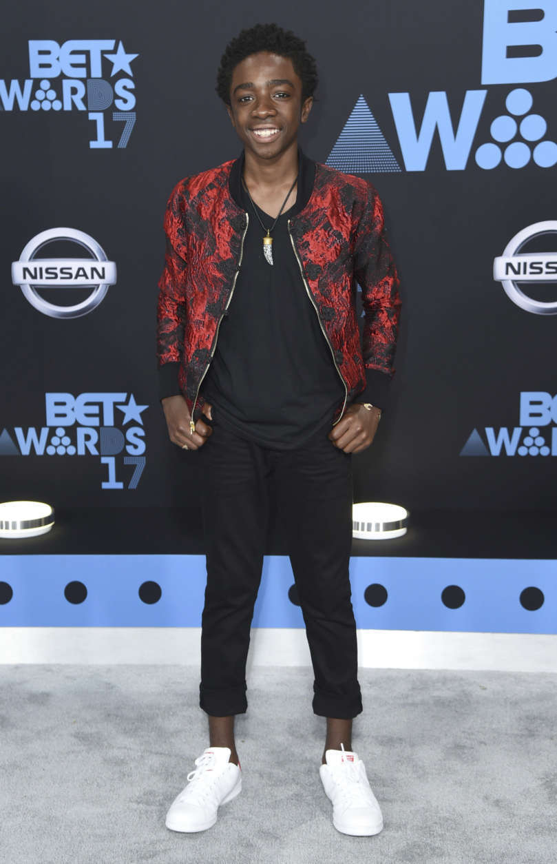 Caleb McLaughlin arrives at the BET Awards at the Microsoft Theater on Sunday, June 25, 2017, in Los Angeles. (Photo by Richard Shotwell/Invision/AP)