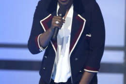 Host Leslie Jones speaks at the BET Awards at the Microsoft Theater on Sunday, June 25, 2017, in Los Angeles. (Photo by Matt Sayles/Invision/AP)