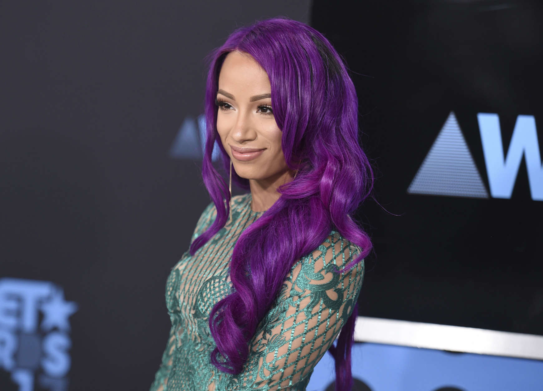 Sasha Banks arrives at the BET Awards at the Microsoft Theater on Sunday, June 25, 2017, in Los Angeles. (Photo by Richard Shotwell/Invision/AP)