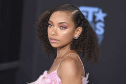 Logan Browning arrives at the BET Awards at the Microsoft Theater on Sunday, June 25, 2017, in Los Angeles. (Photo by Richard Shotwell/Invision/AP)