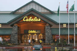 The new Cabela's store in Lacey, Wash. is shown Friday, Nov. 16, 2007 on the outdoor-supply megastore's first day of business. The store in Lacey is the third-largest store operated by the Nebraska-based Cabela's, and features a stocked aquarium, a restaurant, and a two-story mountain populated by full-sized animal mounts. (AP Photo/Ted S. Warren)