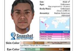 An artist’s age progression of the DNA phenotyping composite shows the suspect's estimated appearance at age 50. (Courtesy Montgomery County Police Department)