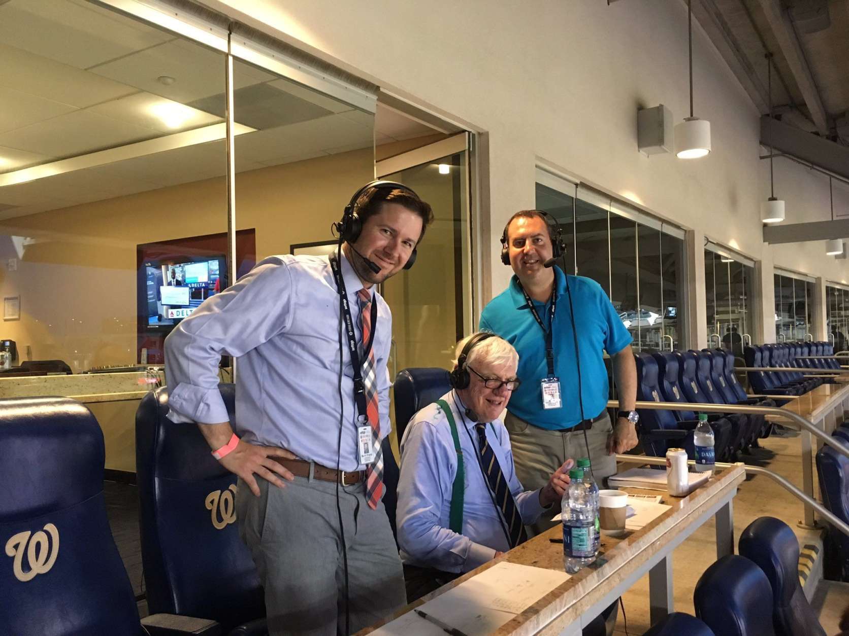 From left: WTOP's Noah Frank, Dave McConnell and George Wallace called the game. (Courtesy Noah Frank)