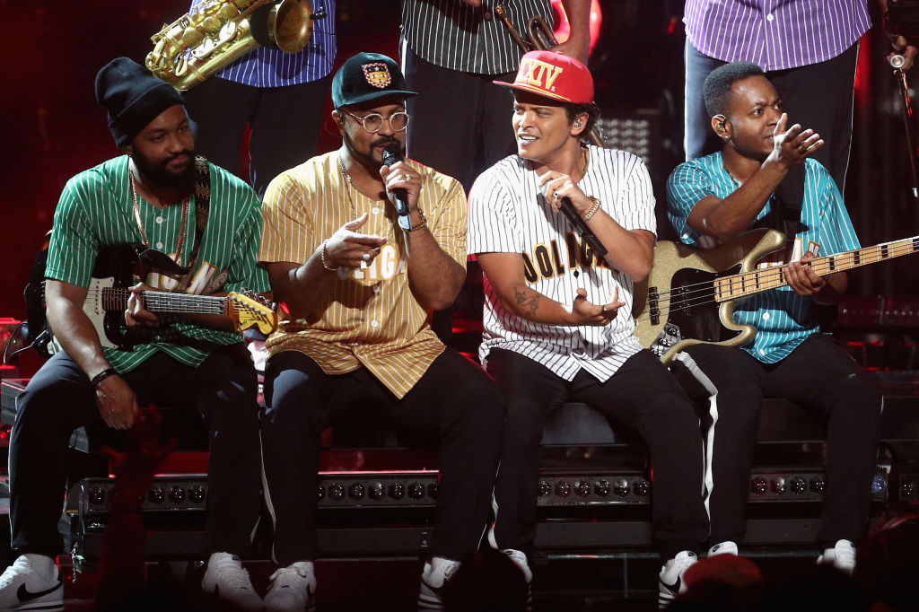 LOS ANGELES, CA - JUNE 25:  Bruno Mars performs onstage at 2017 BET Awards at Microsoft Theater on June 25, 2017 in Los Angeles, California.  (Photo by Frederick M. Brown/Getty Images )