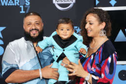 LOS ANGELES, CA - JUNE 25: (L-R) DJ Khaled, Asahd Tuck Khaled, and Nicole Tuck at the 2017 BET Awards at Microsoft Square on June 25, 2017 in Los Angeles, California. (Photo by Maury Phillips/Getty Images)