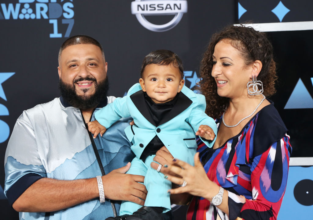 LOS ANGELES, CA - JUNE 25: (L-R) DJ Khaled, Asahd Tuck Khaled, and Nicole Tuck at the 2017 BET Awards at Microsoft Square on June 25, 2017 in Los Angeles, California. (Photo by Maury Phillips/Getty Images)