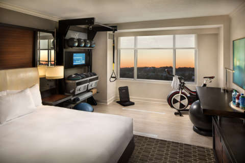 Hotels now offering in-room gyms, yoga, bikes