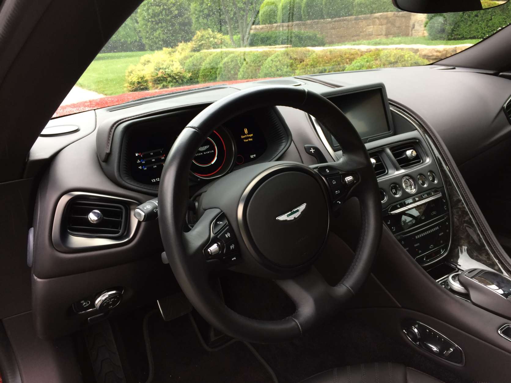 The inside of the Aston Martin DB11 impresses with that British style and flair. (WTOP/Mike Parris)