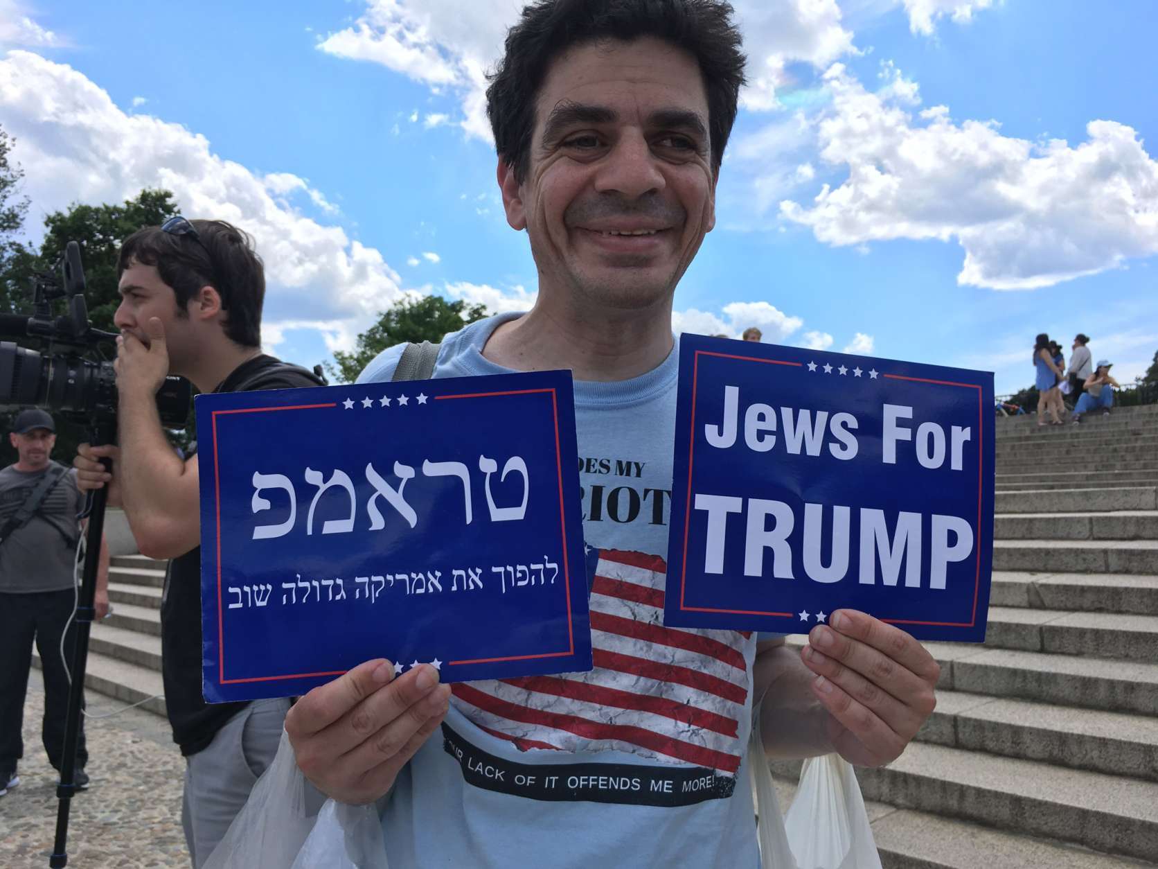 Ariel Kohane traveled from Manhattan for the free speech rally. (WTOP/Liz Anderson) 