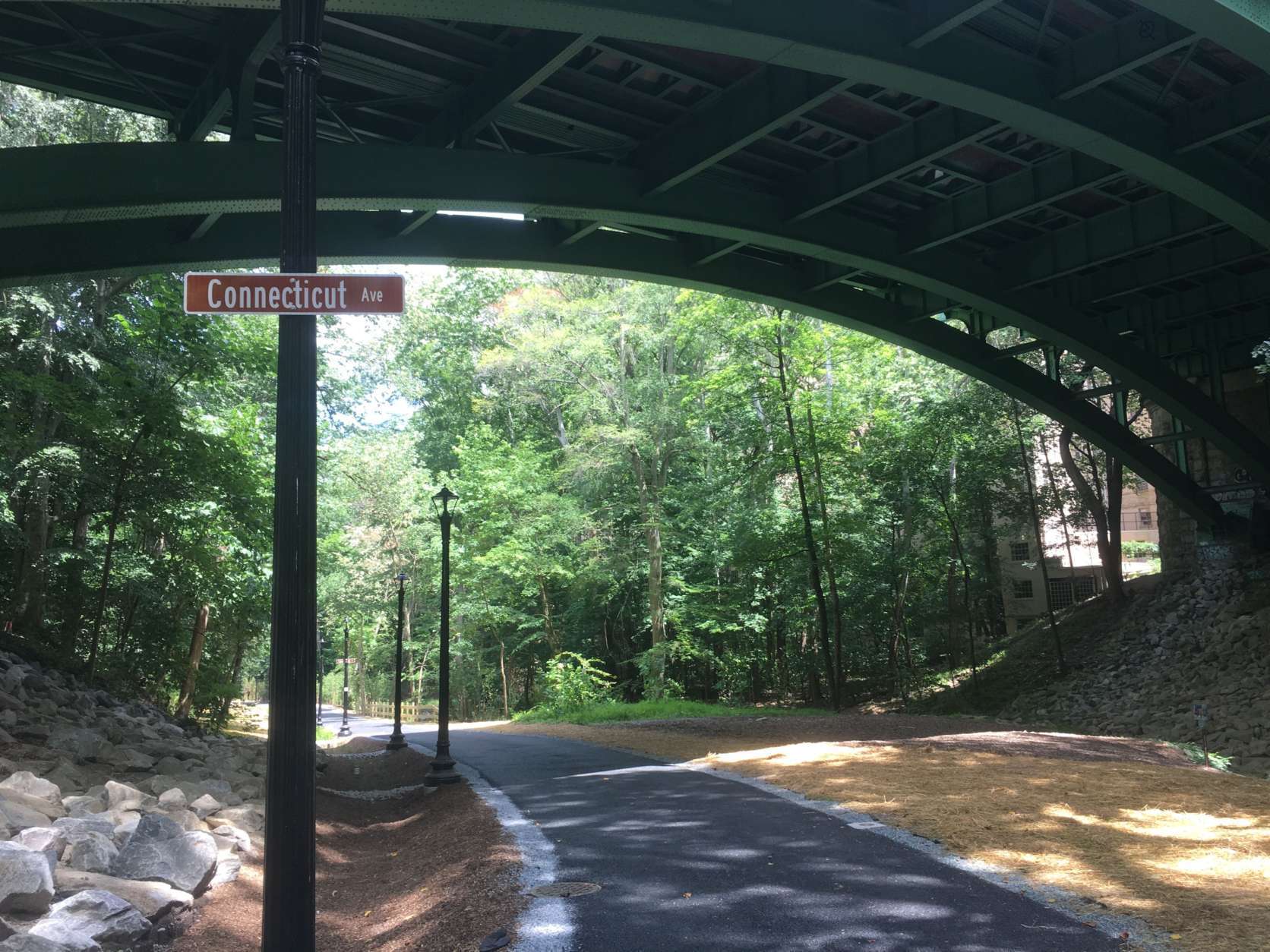 Klingle Valley Trail sits along what was once a stretch of Klingle Road, which was closed after a severe flood in 1991. In 2014, it was featured as one of WTOP’s ghost roads. (WTOP/Mike Murillo)