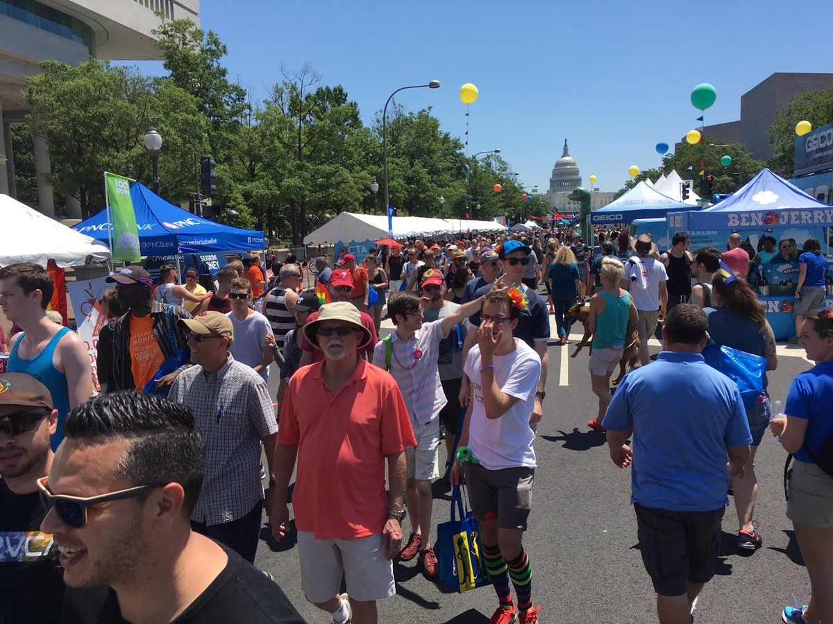 People attended Sunday's Capital Pride events, which included an Equality March, a festival and a concert. (WTOP/Liz Anderson) 