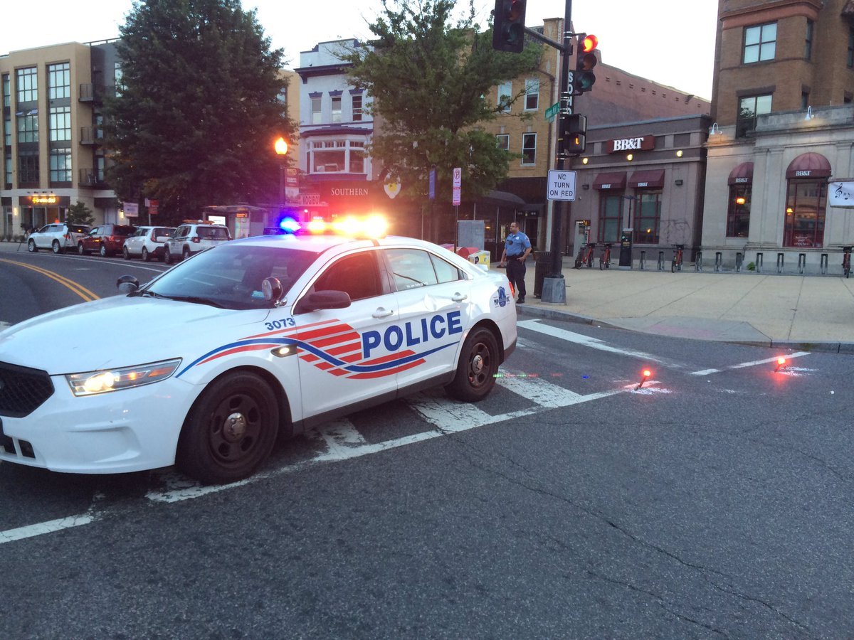 Around 9 p.m., a pickup truck traveling at “a high rate of speed” struck the officers and the District Department of Transportation worker, D.C. police Chief Peter Newsham said. (WTOP/Nick Iannelli)