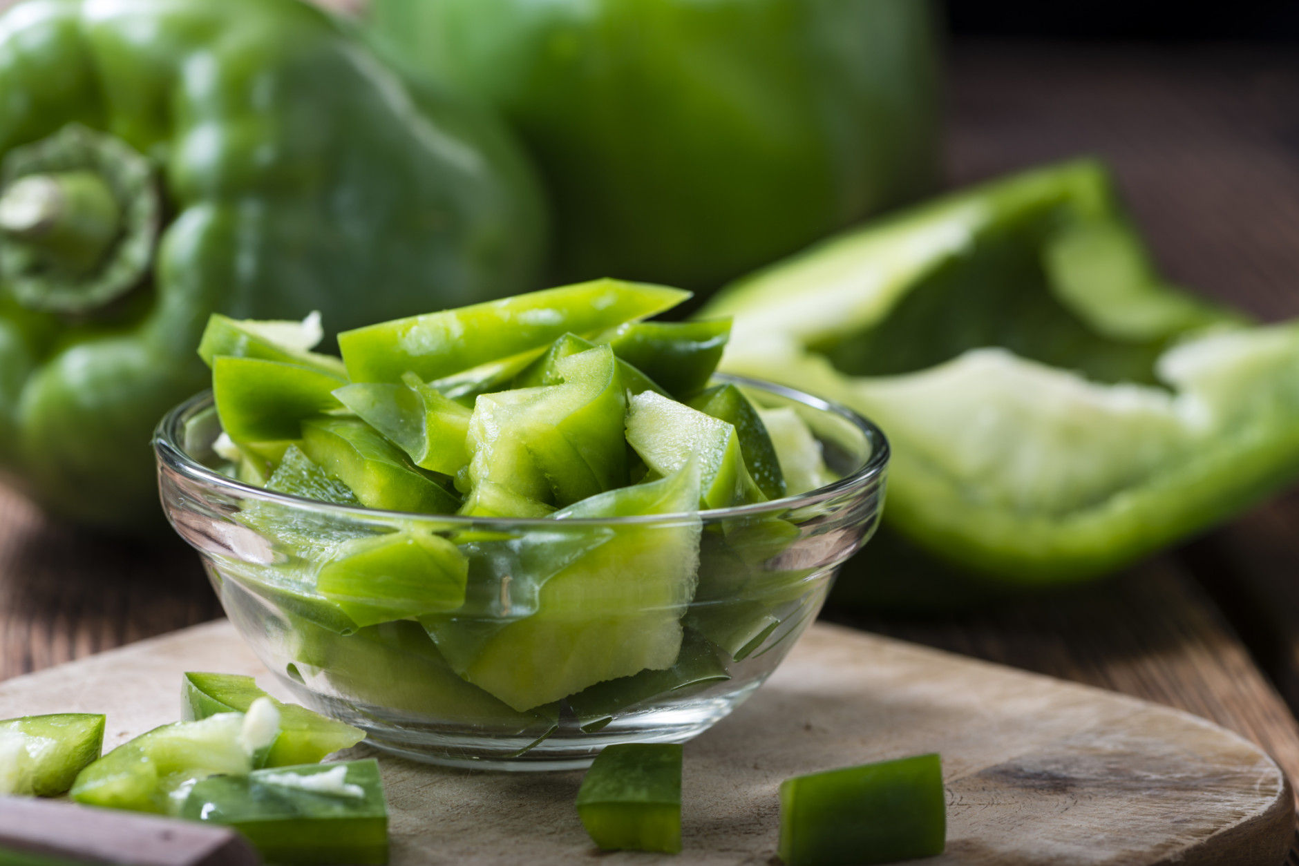 Sliced green Peppers
