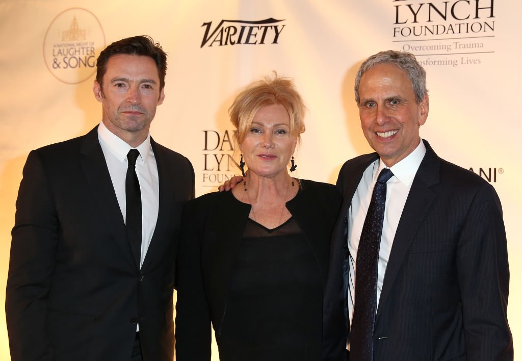 WASHINGTON, DC - JUNE 05:(L-R) Hugh Jackman, Deborra-Lee Furness, and Bob Roth attend the National Night Of Laughter And Song event hosted by David Lynch Foundation at the John F. Kennedy Center for the Performing Arts on June 5, 2017 in Washington, DC.  (Photo by Tasos Katopodis/Getty Images for David Lynch Foundation)