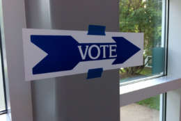Picture of a sign with the word VOTE on it