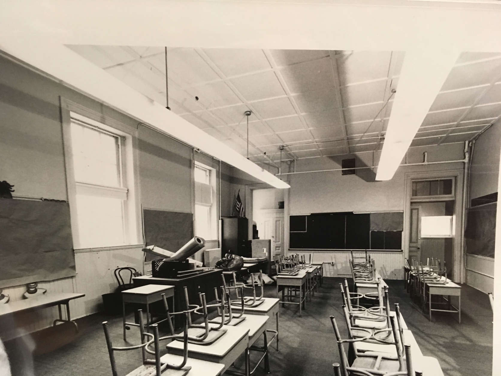 These photos from the 1980s -- a few years after Amy Carter attended school there -- depict the school's interior. The school had 14 large, high-ceilinged rooms. The fourth-grade class Amy attended was combined with the fifth-grade. (Courtesy Charles Sumner School Museum and Archives)